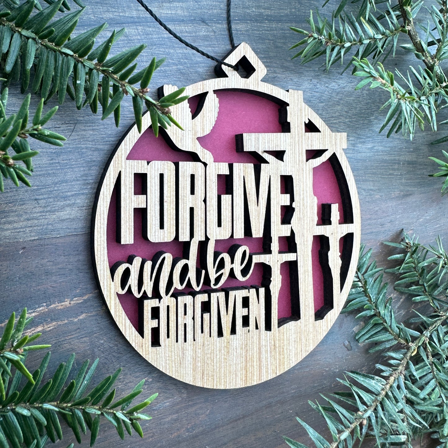 Forgive and Be Forgiven Wood Ornament