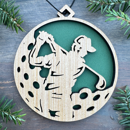 Male Golfer Wood Ornament