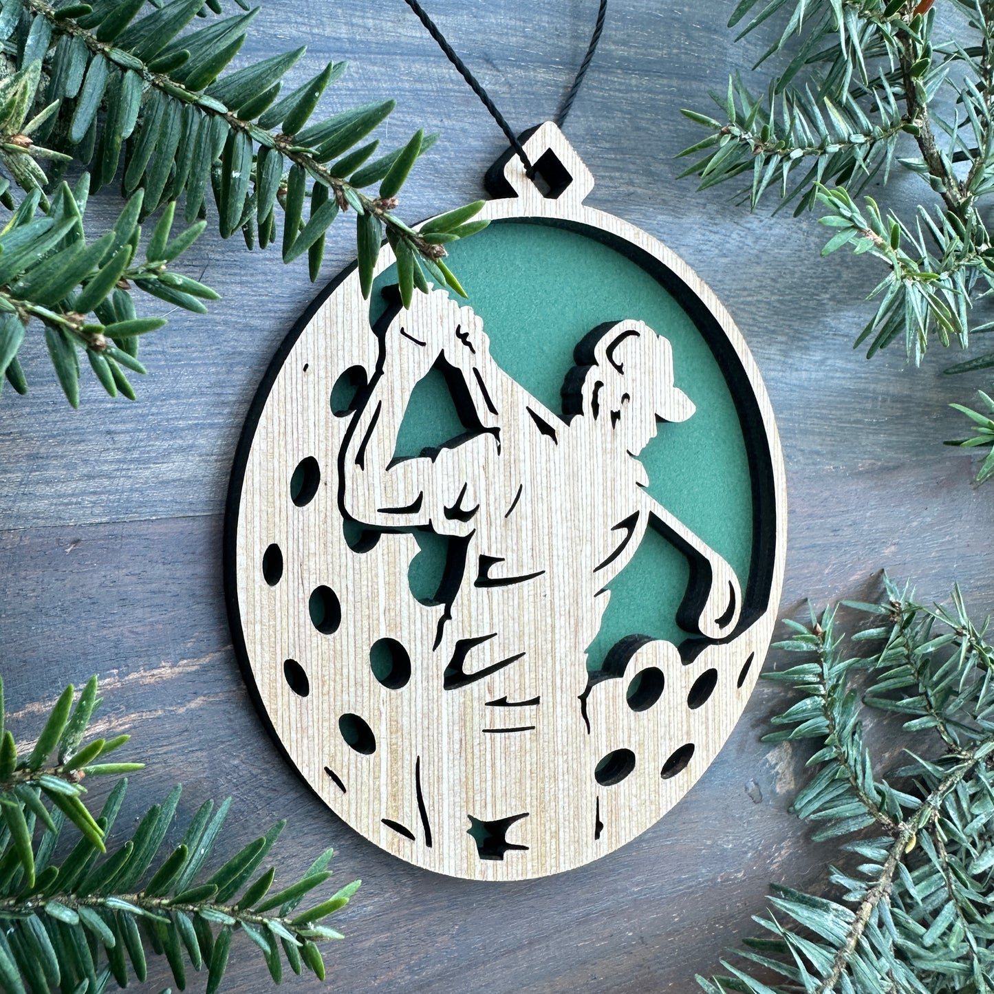 Male Golfer Wood Ornament