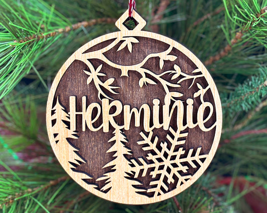 Rustic Herminie, PA Wood Ornament