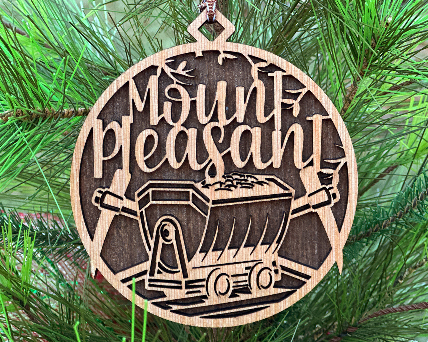 Rustic Mount Pleasant, PA Wood Ornament