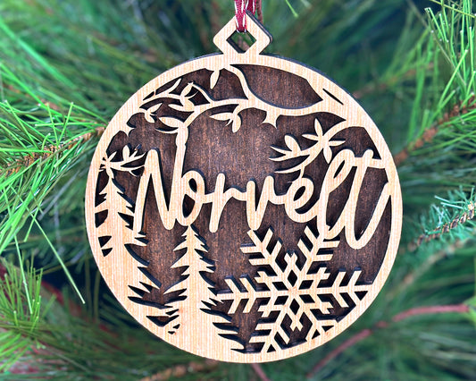 Rustic Norvelt, PA Wood Ornament