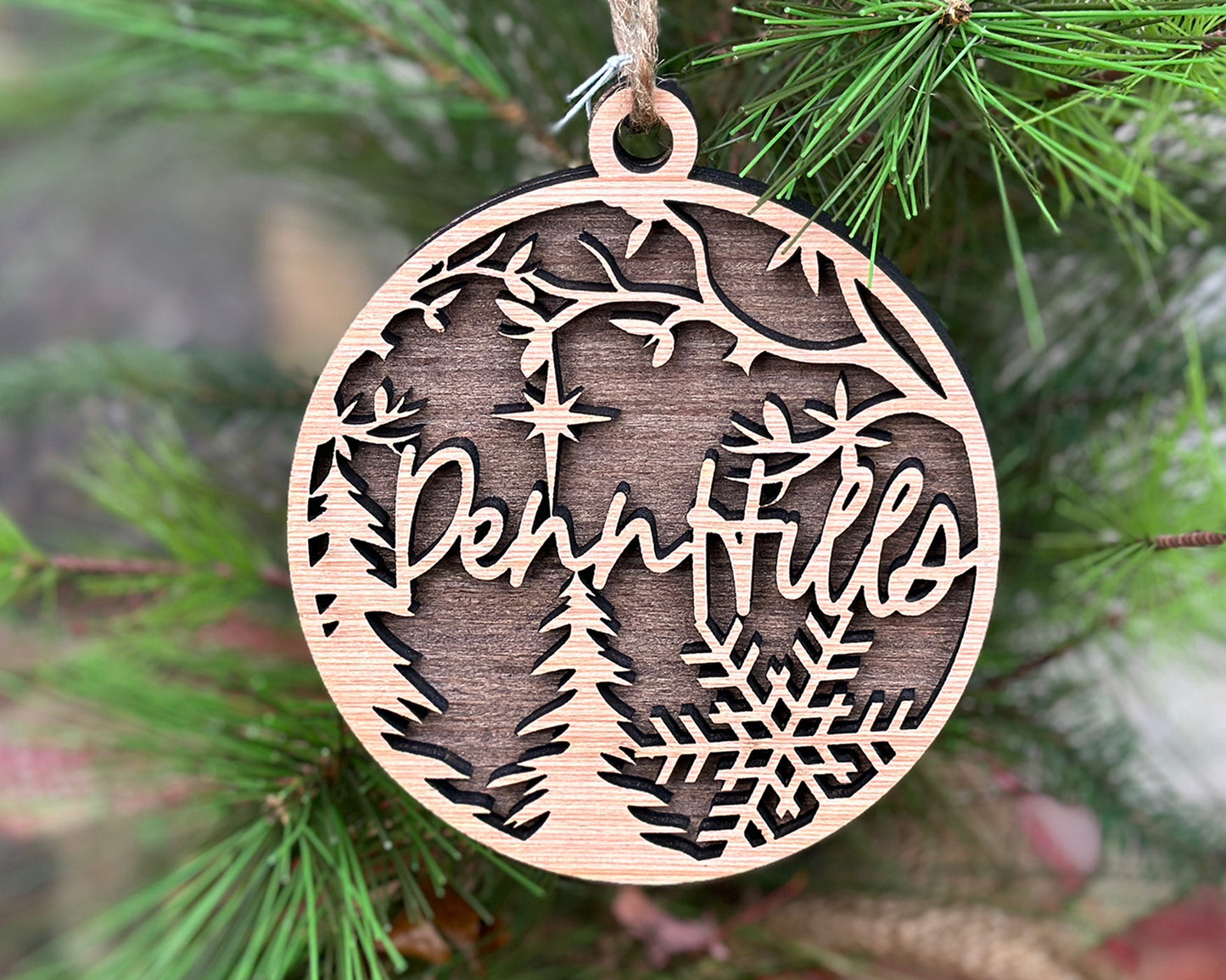 Penn Hills, PA Rustic Wood Ornament