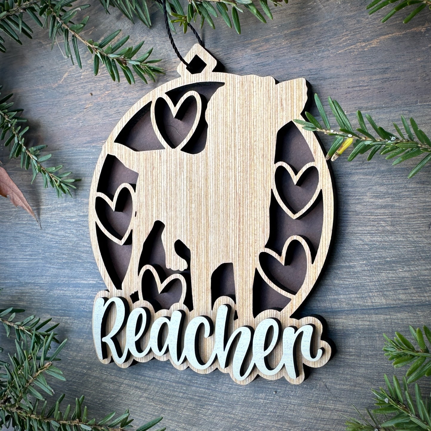 Personalized Labrador retriever Dog Wood Ornament with Name