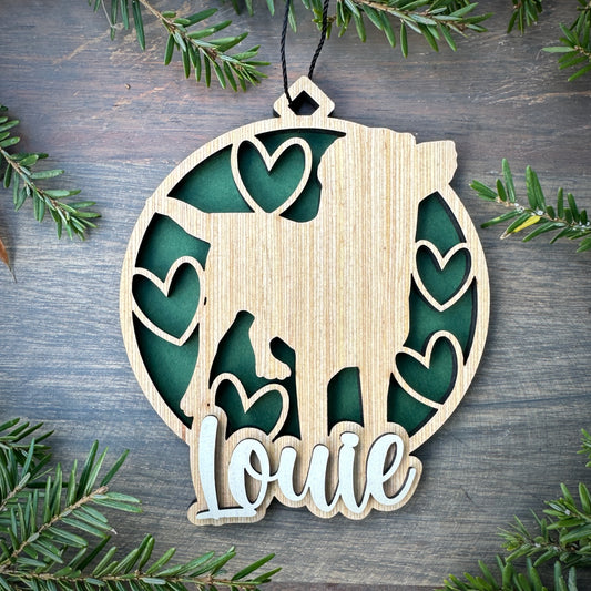 Personalized Labrador retriever Dog Wood Ornament with Name