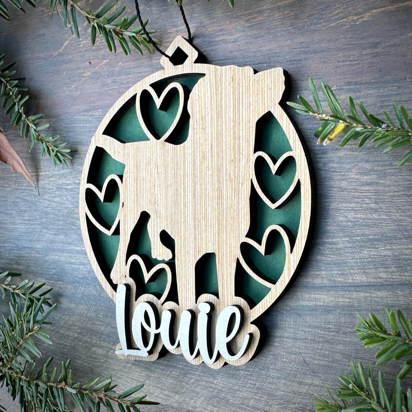 Personalized Labrador retriever Dog Wood Ornament with Name
