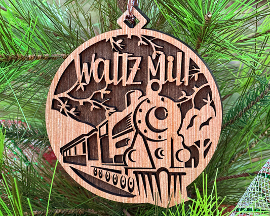 Rustic Waltz Mill, PA Wood Ornament