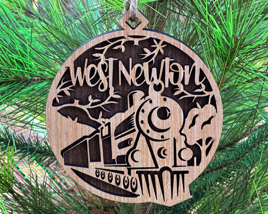 Rustic West Newton, PA Wood Ornament
