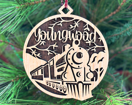 Rustic Youngwood, PA Wood Ornament