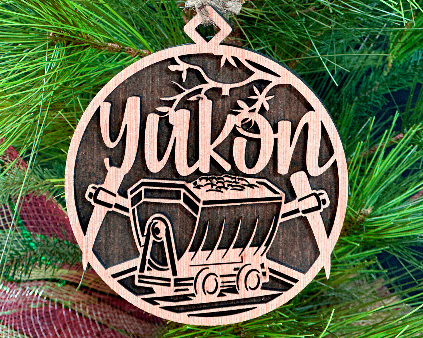 Rustic Yukon, PA Wood Ornament
