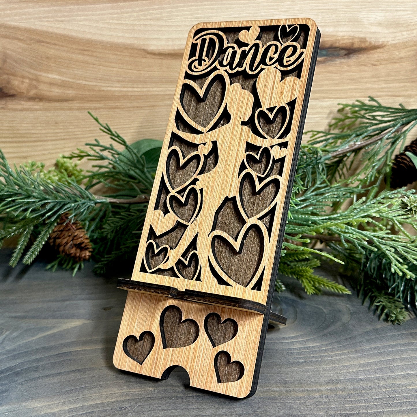 Wood Phone Stand and Decor - Dance