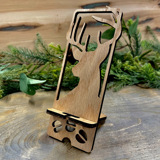 Wood Phone Stand and Decor - Big Whitetail Buck