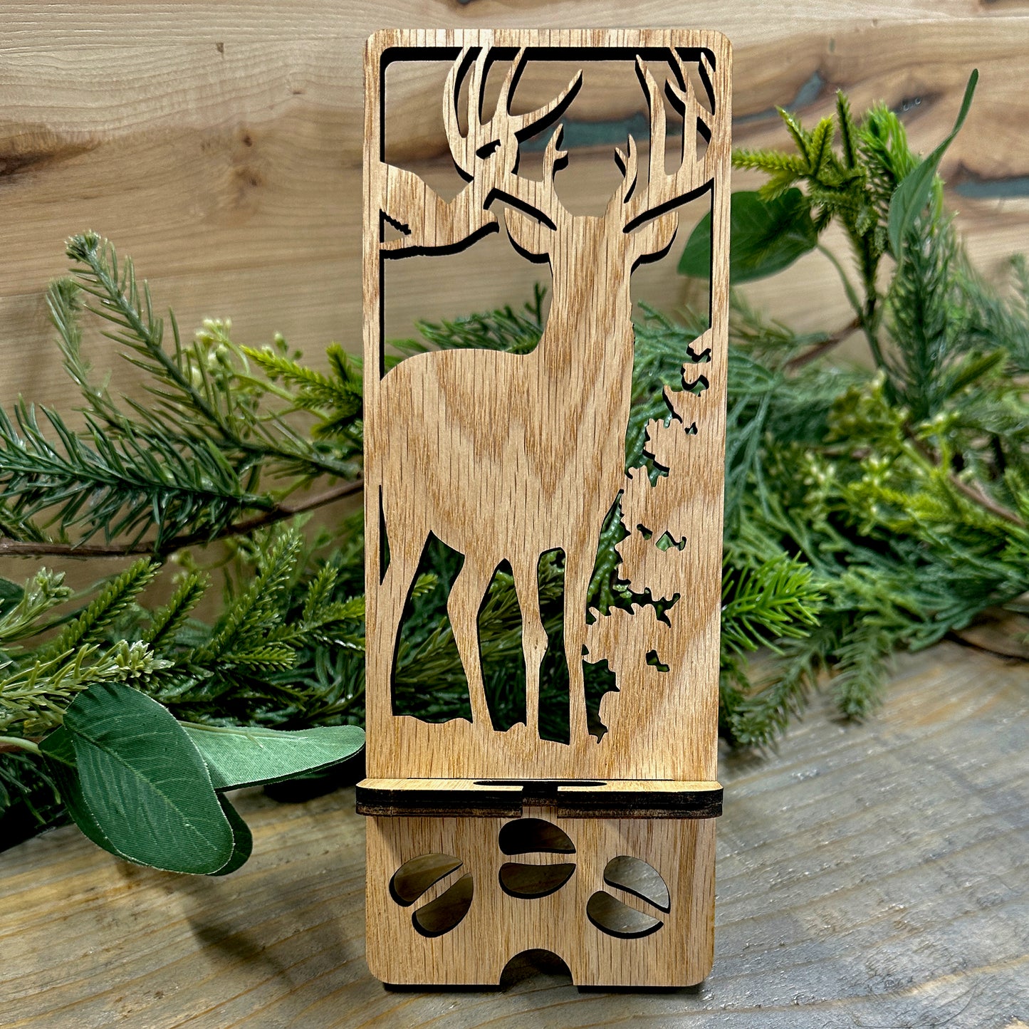 Wood Phone Stand and Decor - Whitetail Buck