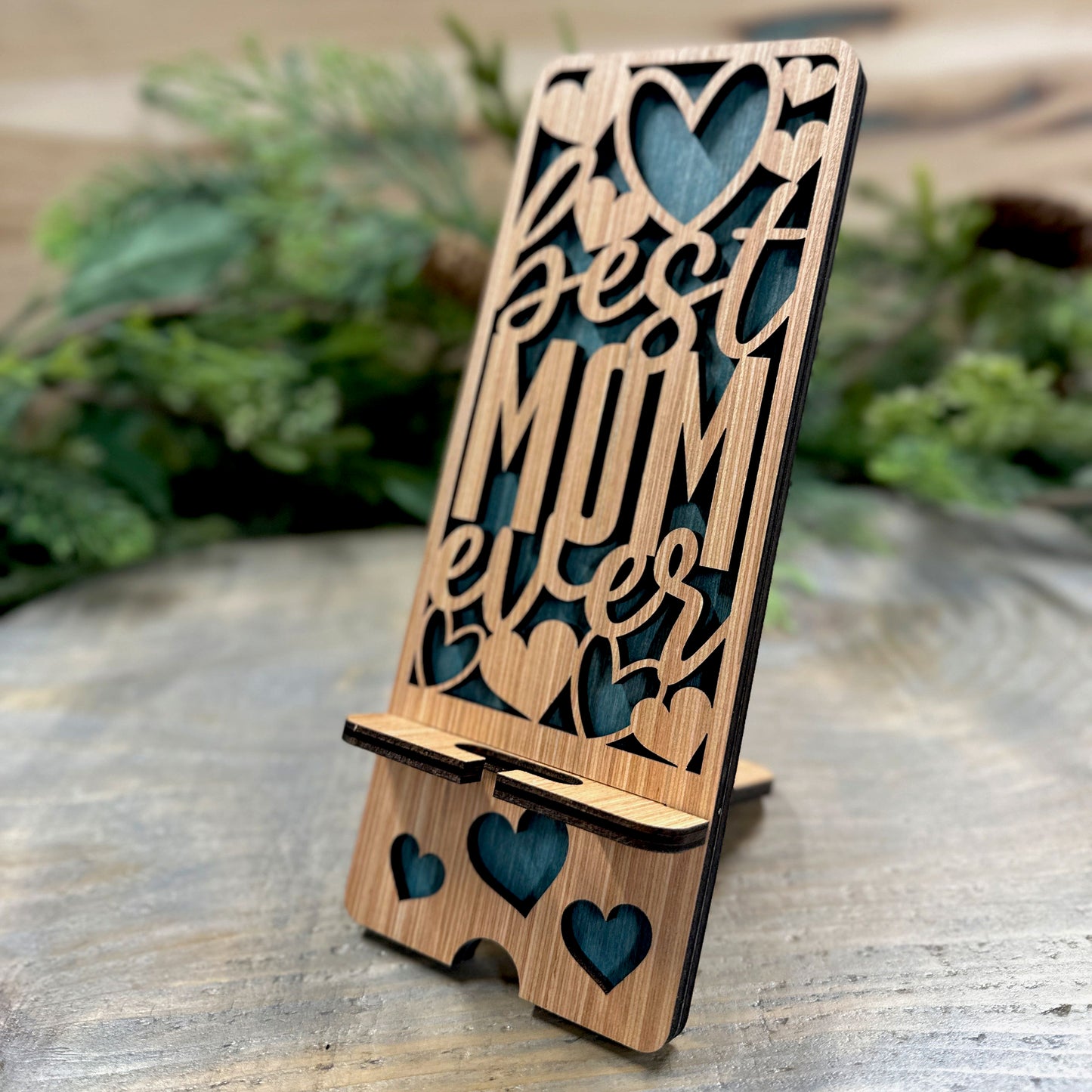 Wood Phone Stand and Decor - Best Mom Ever - Gift for Mom
