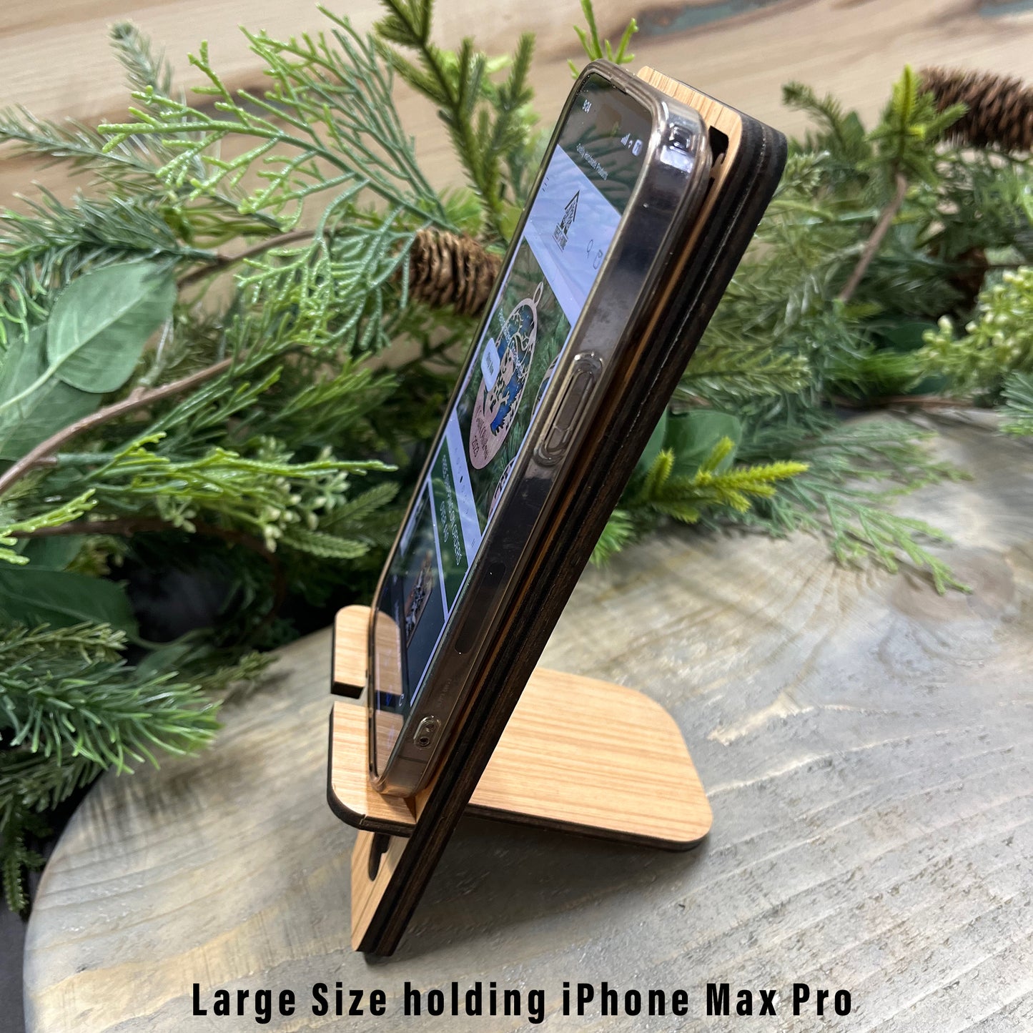 Wood Phone Stand and Decor - Bamboo