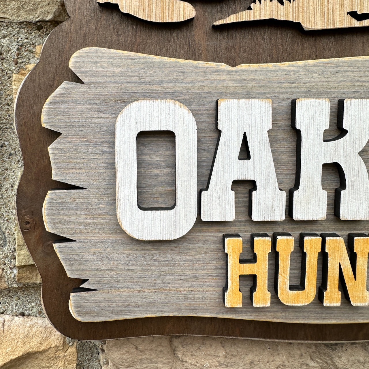 Personalized Rustic Bear Scene Wood Sign