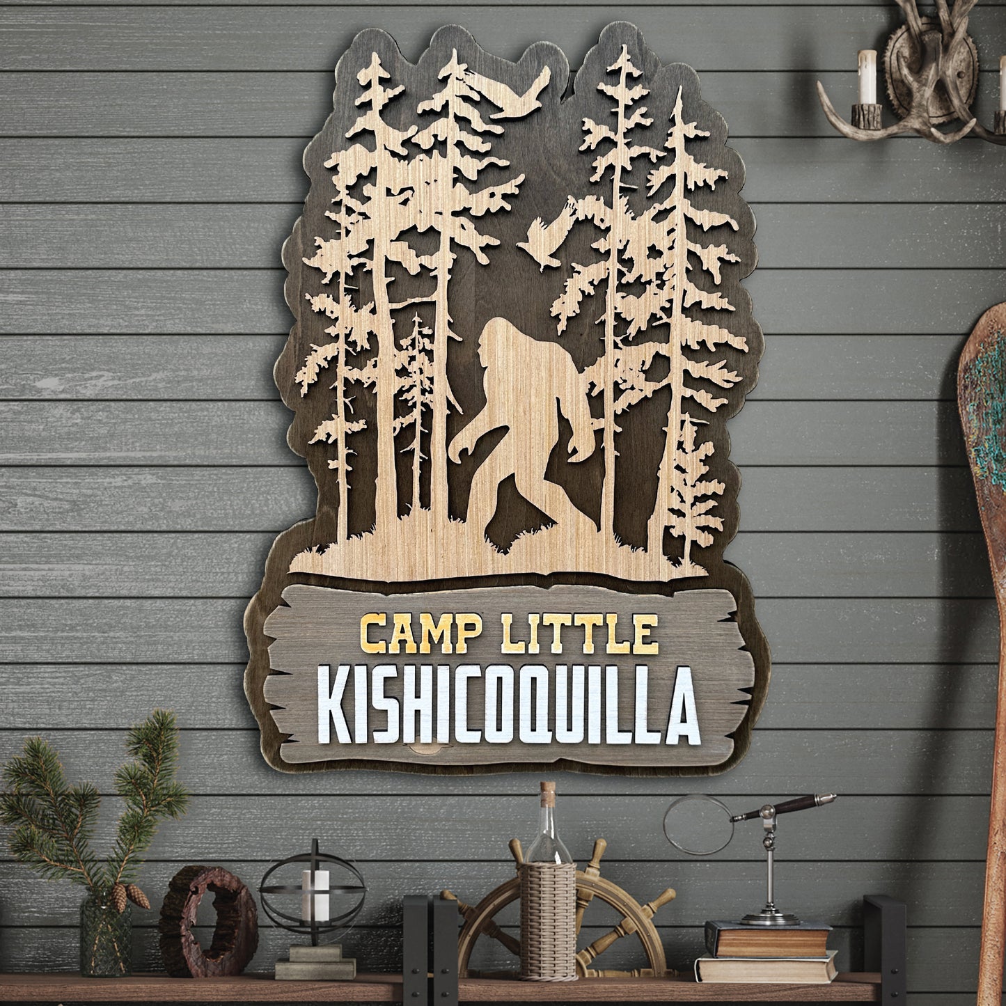 Personalized Rustic Bigfoot Interior Sign