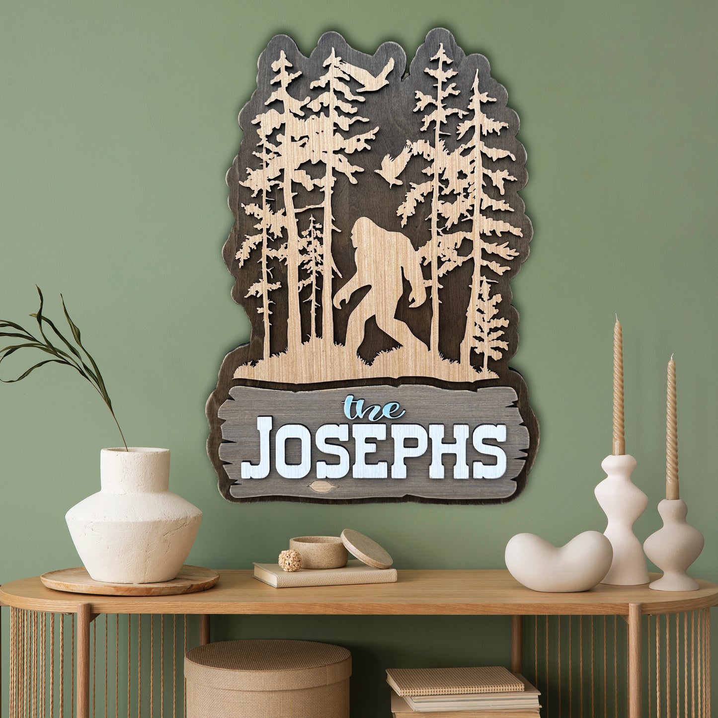 Personalized Rustic Bigfoot Interior Sign