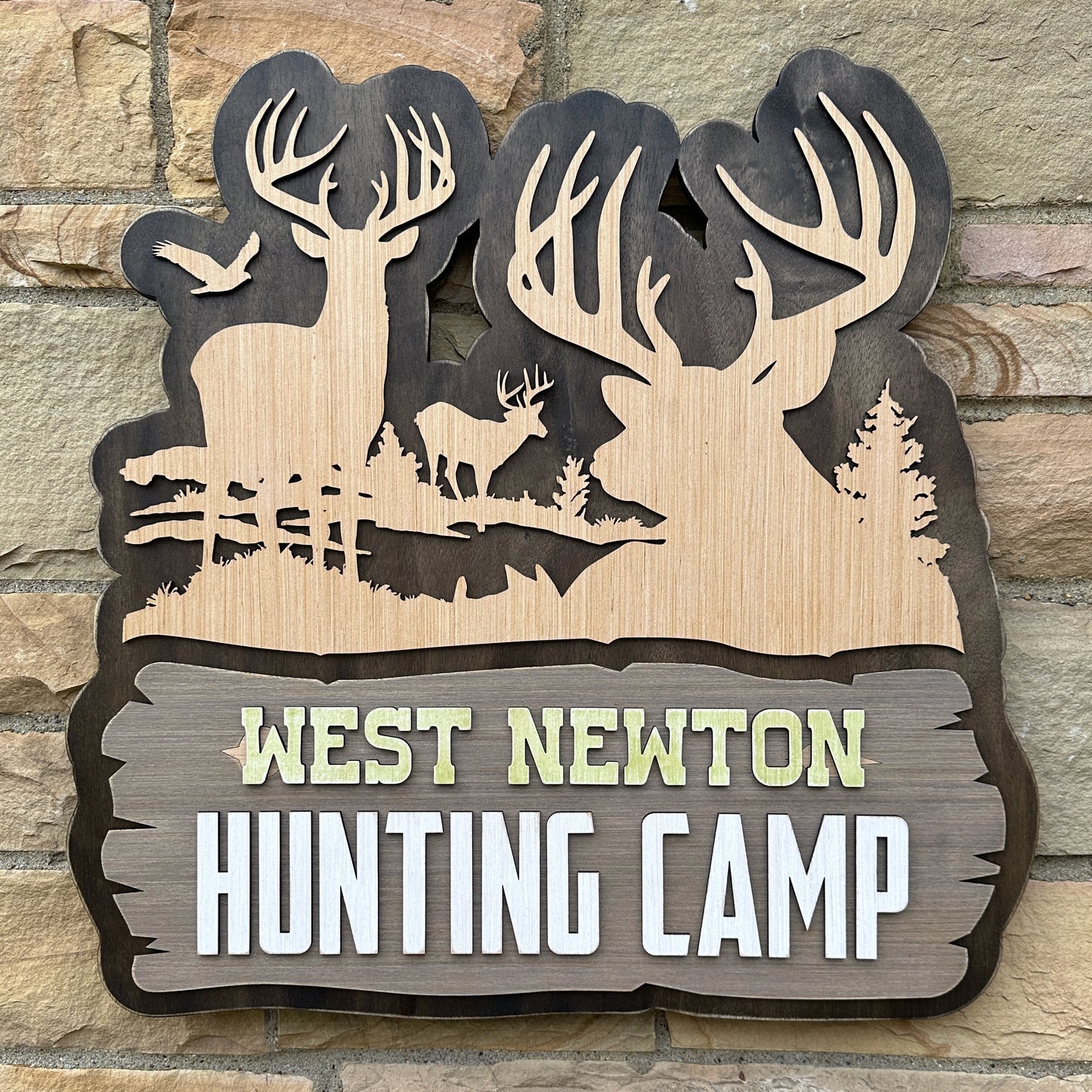 Personalized Rustic Whitetail Buck Wood Sign