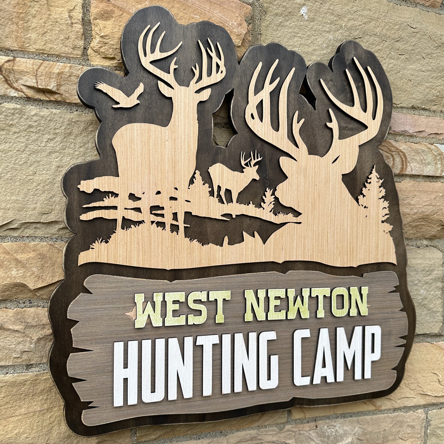 Personalized Rustic Whitetail Buck Wood Sign