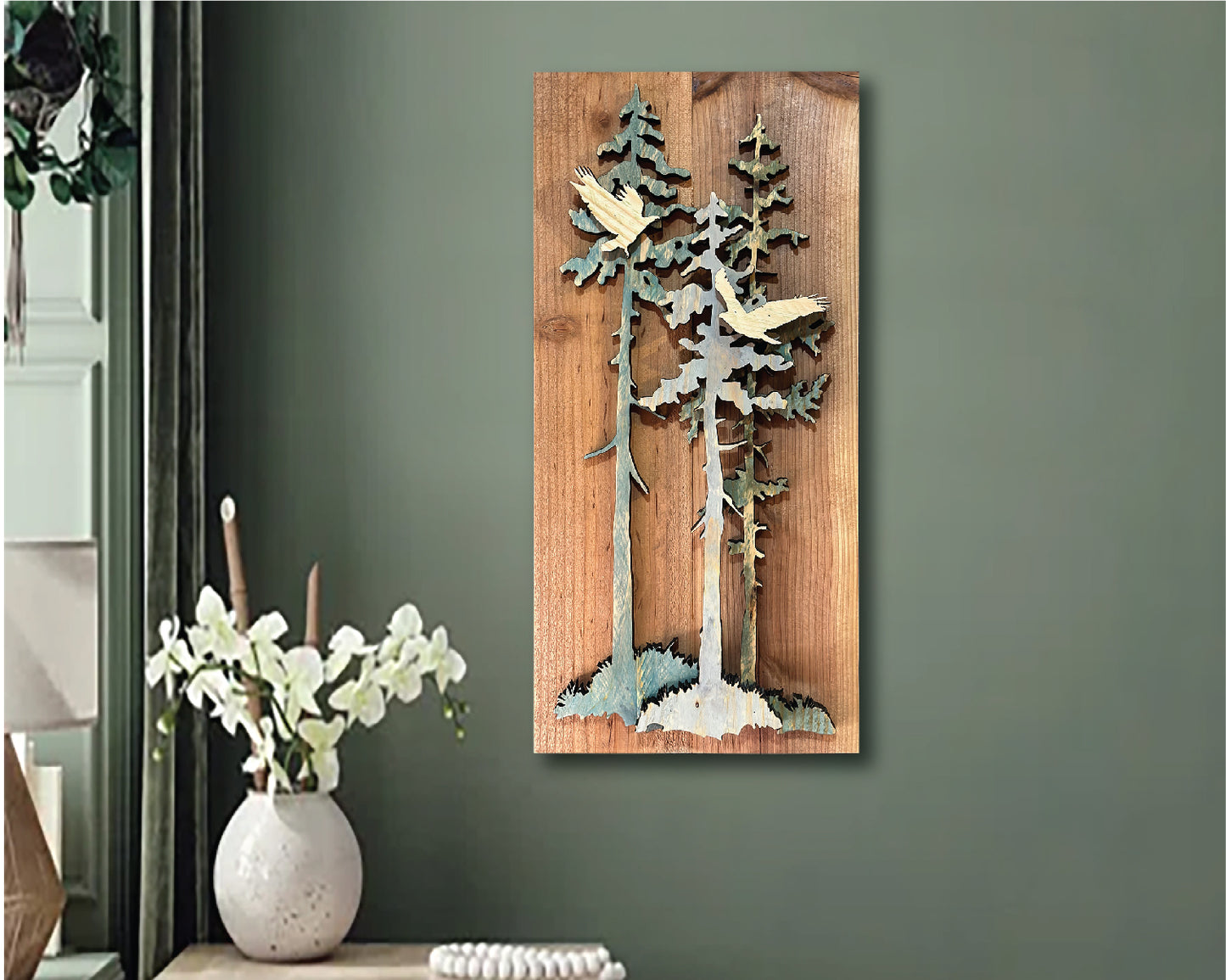 Triple Layered Wood Pine Wall art