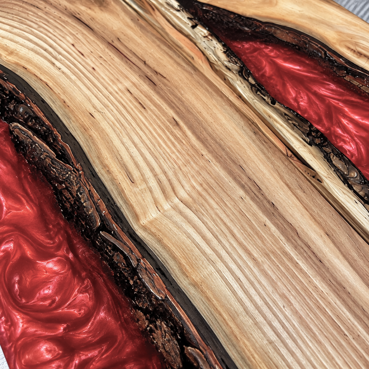 Crimson Canyon – Handcrafted Wood & Epoxy Art