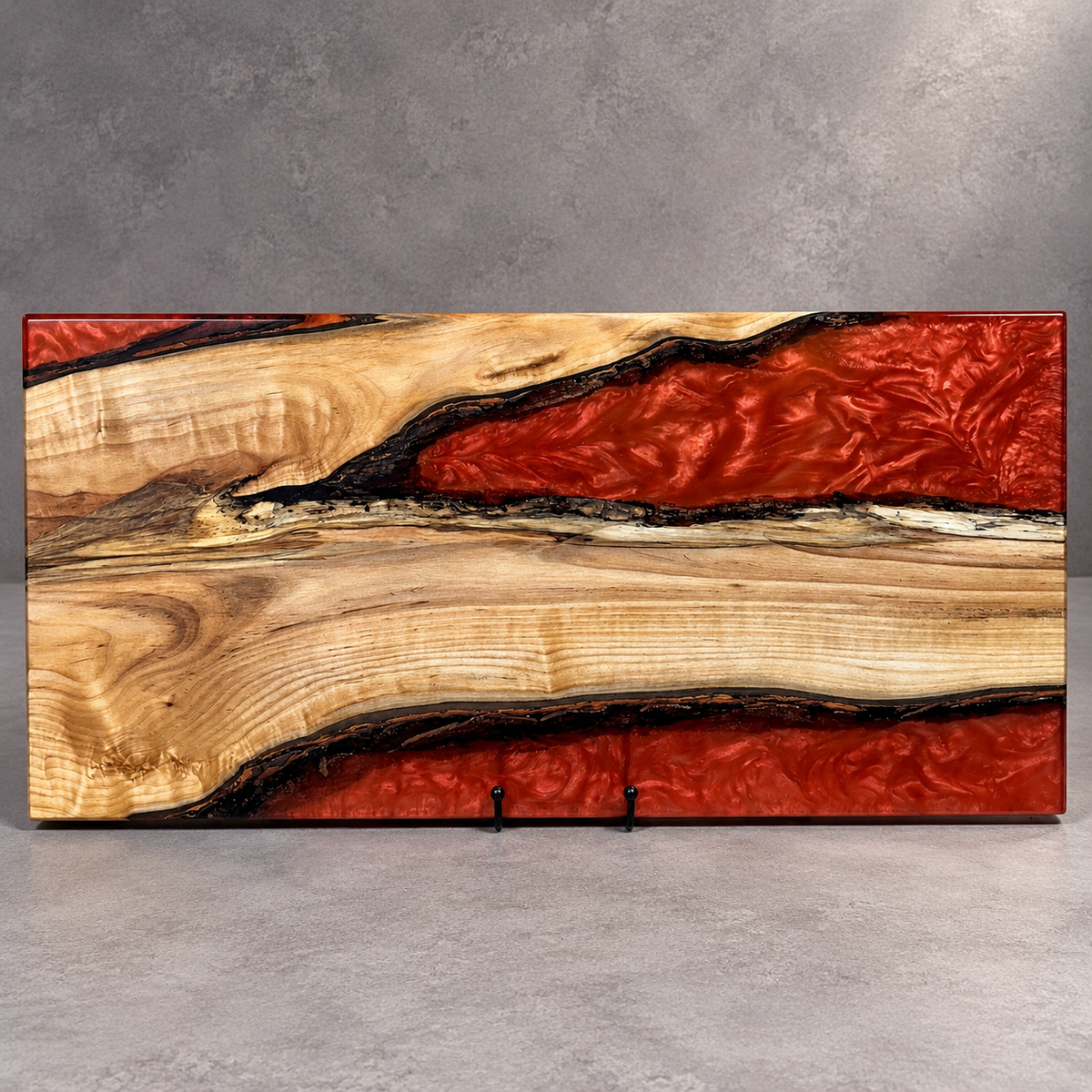 Crimson Canyon – Handcrafted Wood & Epoxy Art