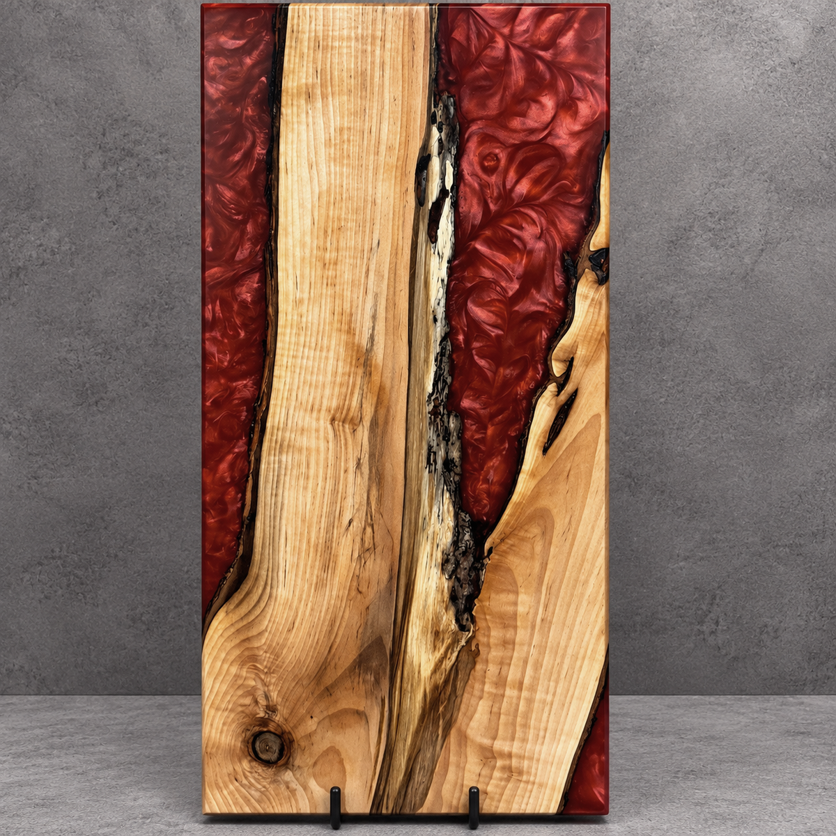 Crimson Canyon – Handcrafted Wood & Epoxy Art