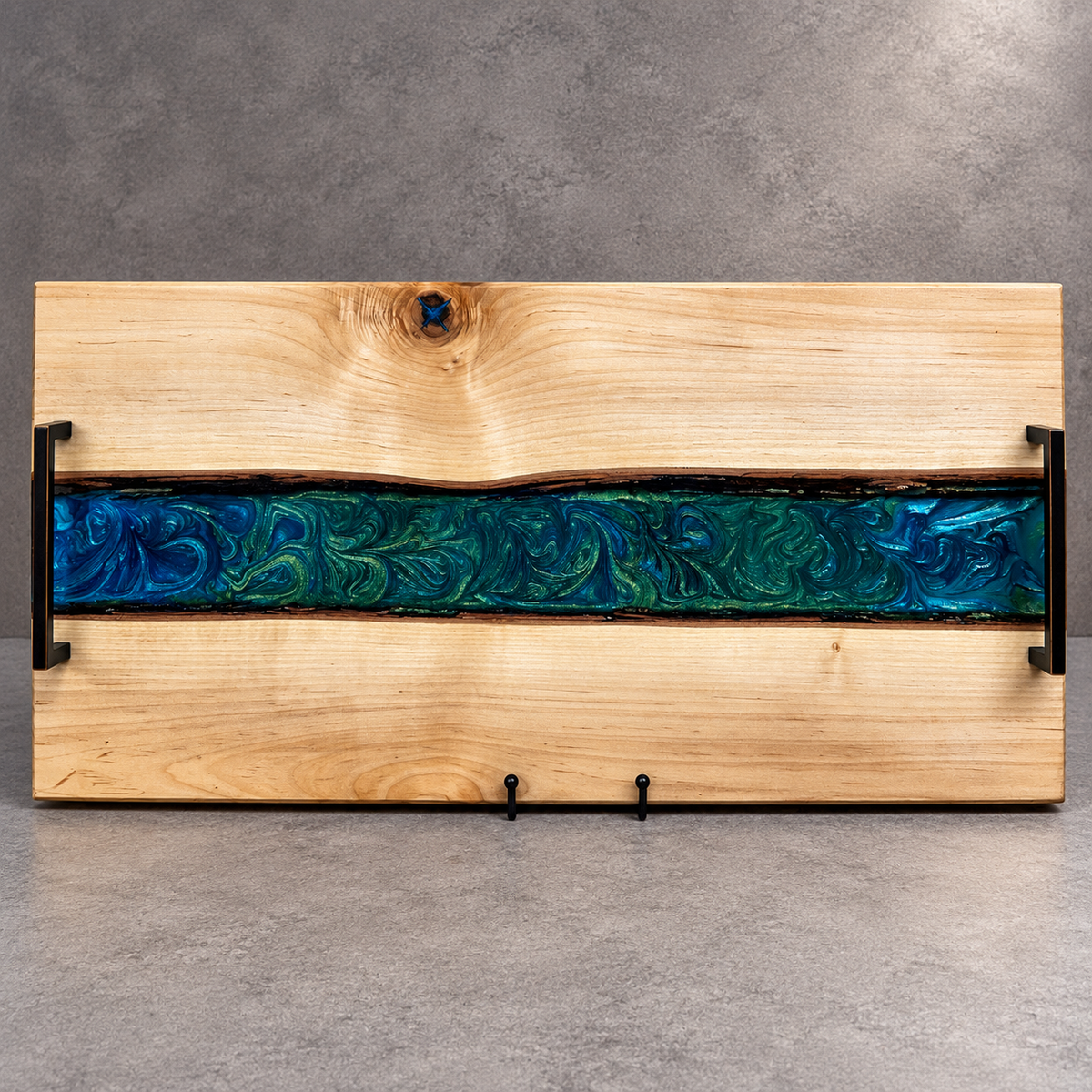 Emerald River – Handcrafted Wood & Epoxy Art