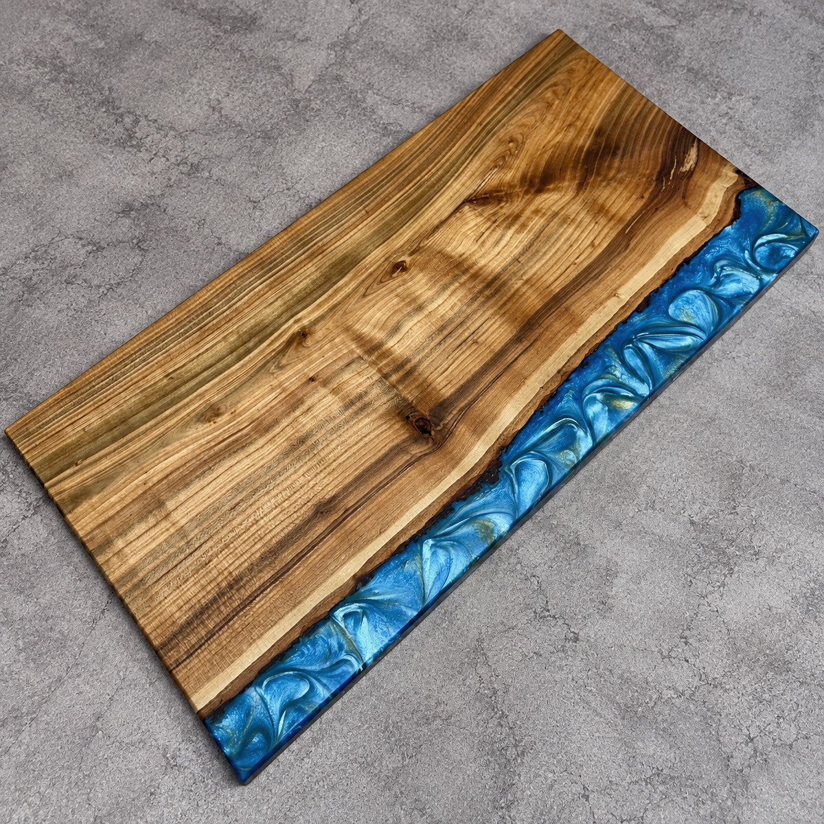 Coastal Current – Handcrafted Wood & Epoxy Art