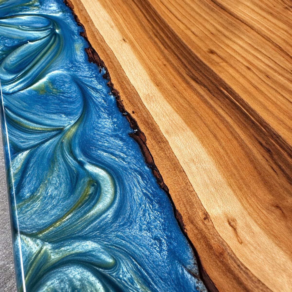 Coastal Current – Handcrafted Wood & Epoxy Art