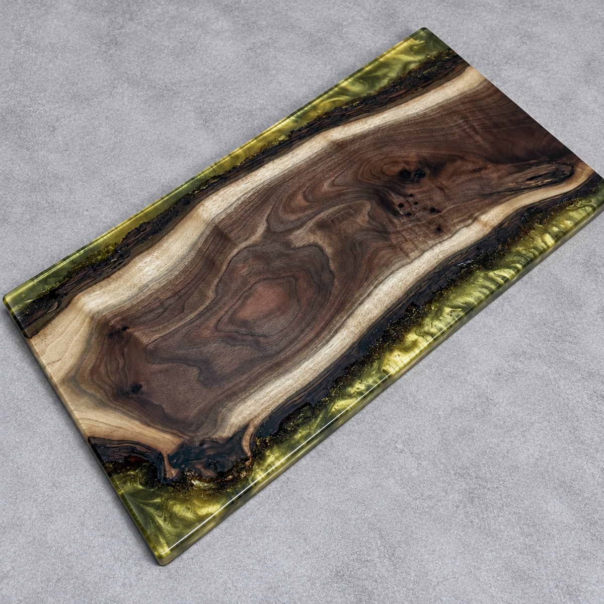 Golden Enchantment – Handcrafted Wood & Epoxy Art