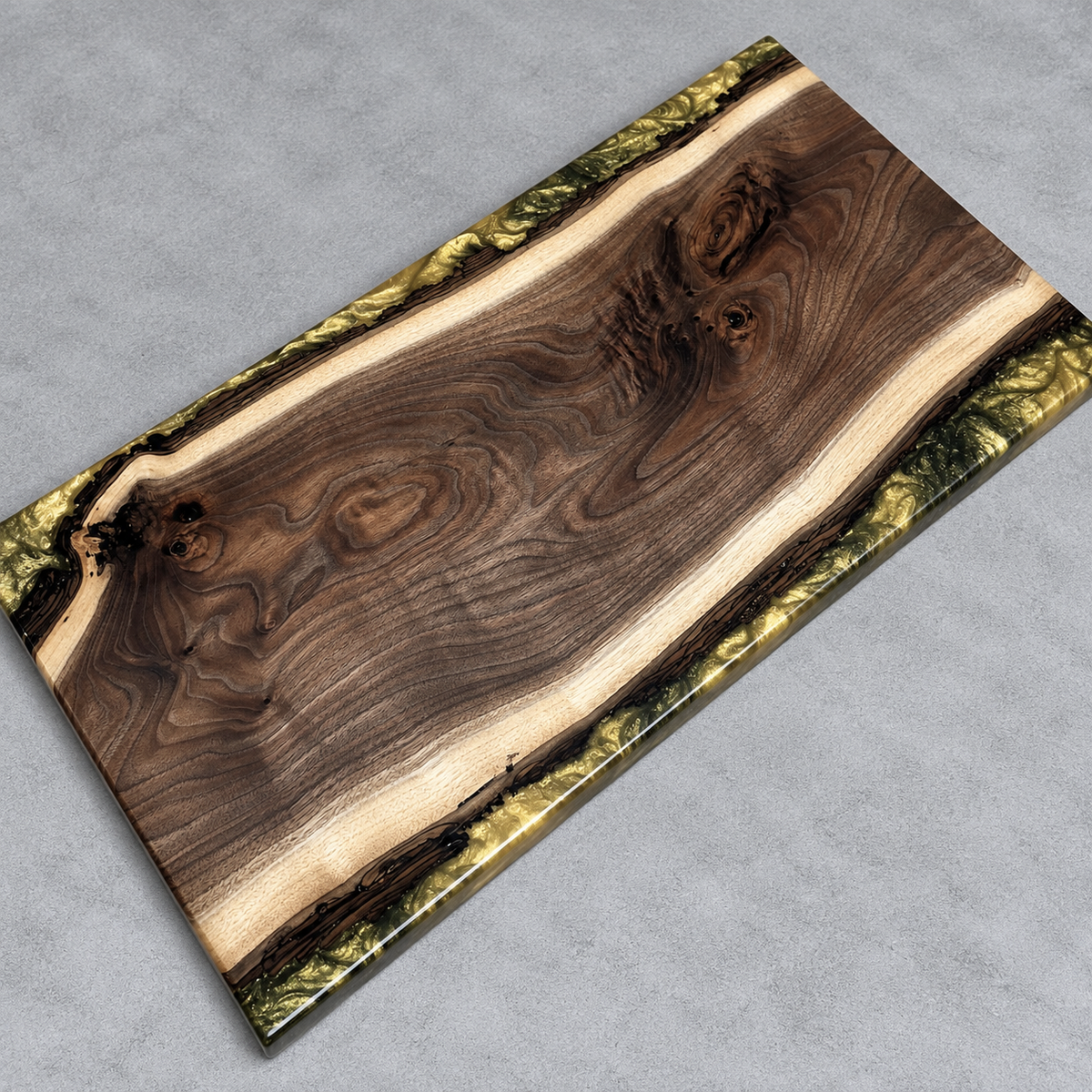 Golden Enchantment – Handcrafted Wood & Epoxy Art