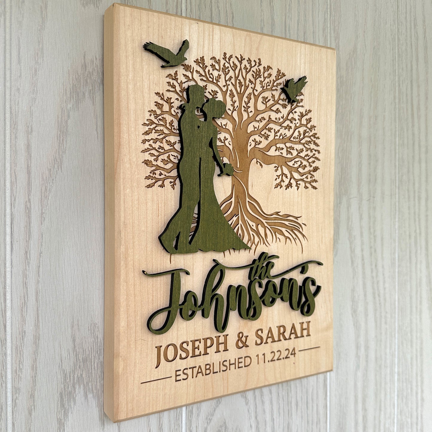 Personalized Tree of Life Engraved and Raised Cut Wedding Gift